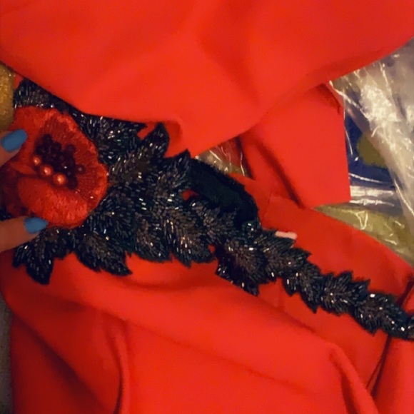 Tarik Ediz special order gown red 4 nwt - Picture 10 of 12